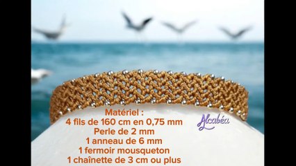 Tuto Micro-macramé bracelet "Gilded Waves"