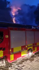 Shropshire crews assisting with major Powys forest fire evacuated off mountain overnight as blaze spread