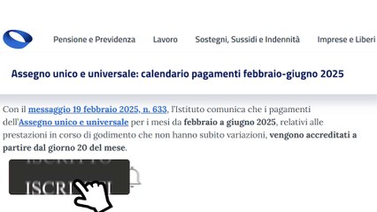 ASSEGNO UNICO Maggio 2025: Pagamento ANTICIPATO ecco la prima data INPS