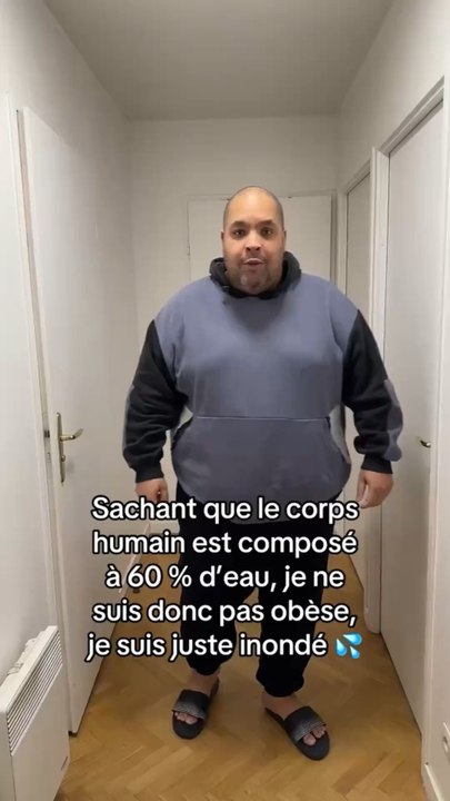 Sachant que le corps humain est composé à 60 % d’eau, je ne suis donc pas obèse, je suis juste inondé  #humour #parodie #reflexion Musique: Chasing LoveMusicien: jiglr