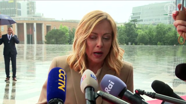 Tirana - Punto stampa del Presidente Meloni al Vertice della Comunità Politica Europea (16.05.25)