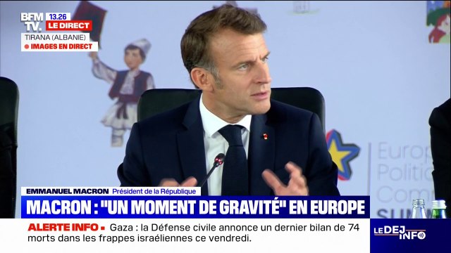 Sommet européen élargi en Albanie: On a, sur notre Europe, un défi sur toutes les sécurités , déclare Emmanuel Macron