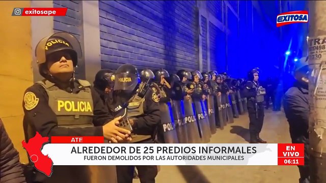 Demuelen 25 predios en Ate: Familias son desalojadas en operativo de recuperación de espacios públicos