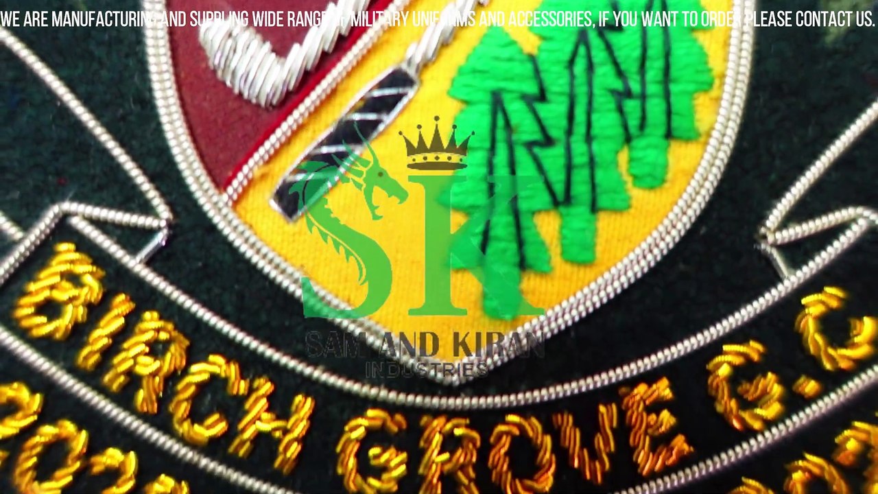 Hand Embroidery Bullion Blazer Badges, Handmade Uniform Blazer Badge,  Embroidery Shoulder Badges