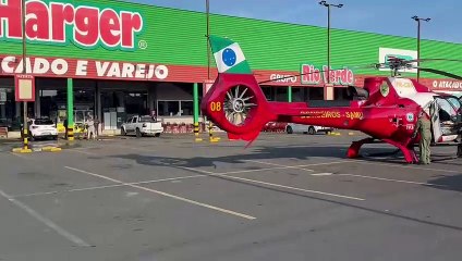 Helicóptero da PM realiza resgate em supermercado na Grande Curitiba 🚁
