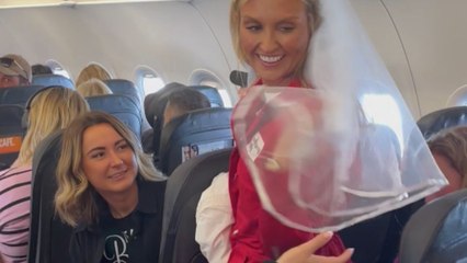 Bride-to-be thought she escaped fancy dress but got a surprise mid-flight