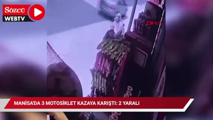 Manisa'da 3 motosiklet kazaya karıştı: 2 yaralı