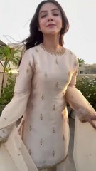 Solid Golden# Hand Embellished Kurta With Farshi# Shalwar