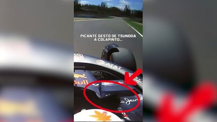 El gesto obsceno del japonés Yuki Tsunoda a Franco Colapinto por entorpecerlo en la pista