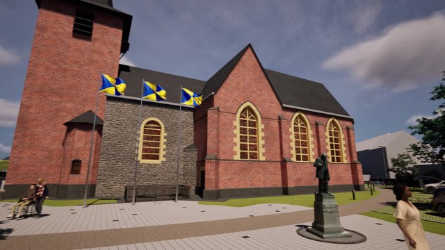 Modélisation des aménagements de la place d'Escanaffles