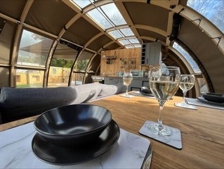Inside the luxury seaside glamping tent in Pembrokeshire with cinema and hot tub listed for £36k!