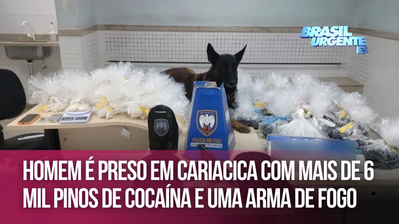 Homem é preso em Cariacica com mais de 6 mil pinos de cocaína e uma arma de fogo