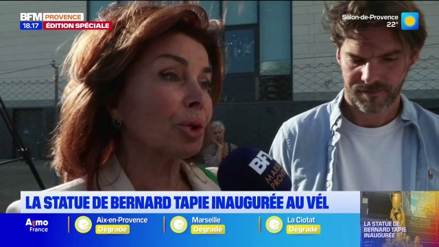 C'est très émouvant : Dominique Tapie réagit à l'inauguration de la statue de Bernard Tapie