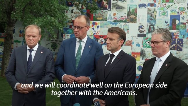 Macron, Merz, Starmer and Tusk say Russia ignoring Ukraine ceasefire calls is 'unacceptable'
