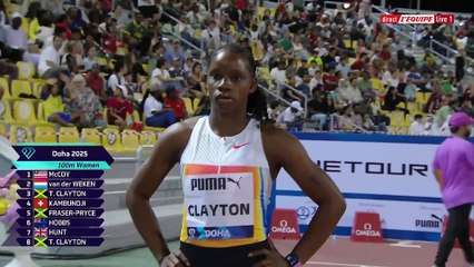 Tia Clayton s'adjuge le 100m à Doha devant sa soeur Tina - Athlé - Diamond League