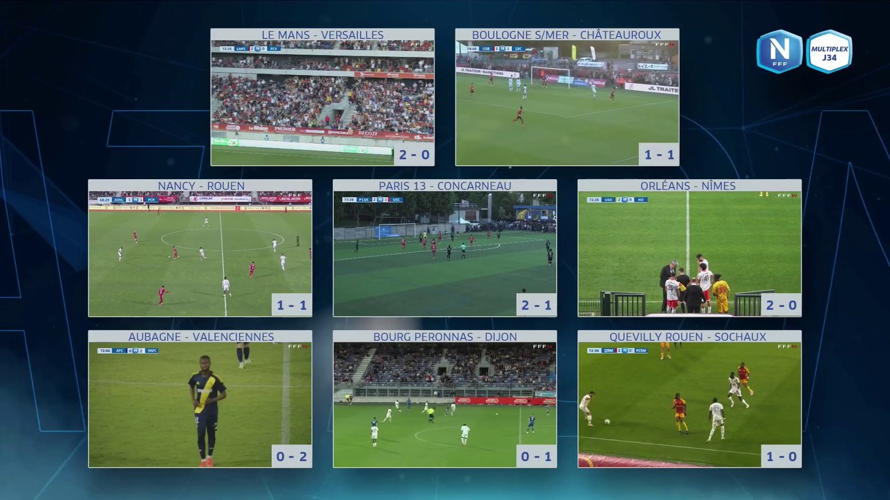 Le Multiplex de la 34e journée du National en replay