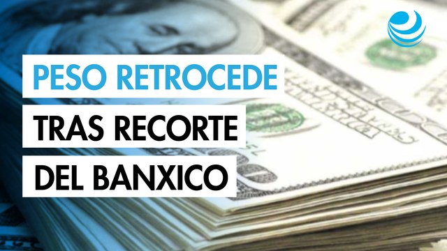Peso mexicano retrocede por segundo día ante el dólar tras recorte de tasas del Banxico