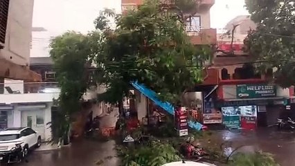 फरीदाबाद में तबाही! तेज तूफान से पेड़, खंभे और दीवारें गिरीं, बाल-बाल बचे लोग, बिजली आपूर्ति भी ठप