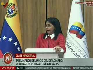 Vpdta. Delcy Rodríguez: Las medidas coercitivas unilaterales constituyen delitos de lesa humanidad