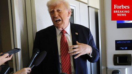 President Trump Holds Press Gaggle On Air Force One After Departing Middle East For U.S.