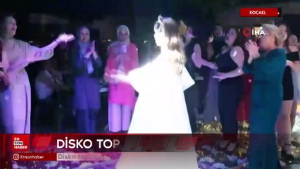 Kocaeli'de disko topunun gelinin üstüne düştüğü anlar