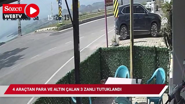 Adana'da 4 araçtan para ve altın çalan 3 zanlı tutuklandı