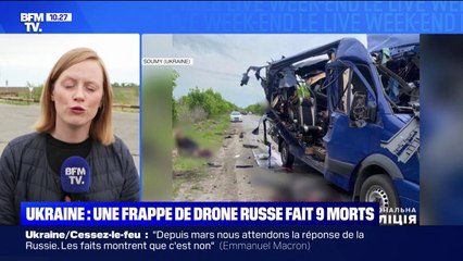 Ukraine: ce que l'on sait de la frappe de drone russe sur un minibus faisant au moins 9 morts