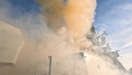Dramatic video shows Royal Navy warship HMS Dragon shooting down supersonic missile