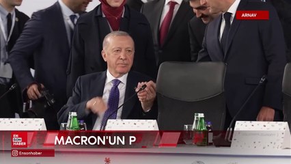 Cumhurbaşkanı Erdoğan-Macron görüşmesinden dikkat çeken anlar