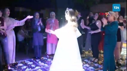 Kına eğlencesinde gelin ile 2 kişiyi yaralayan disko topunun düştüğü anlar kamerada