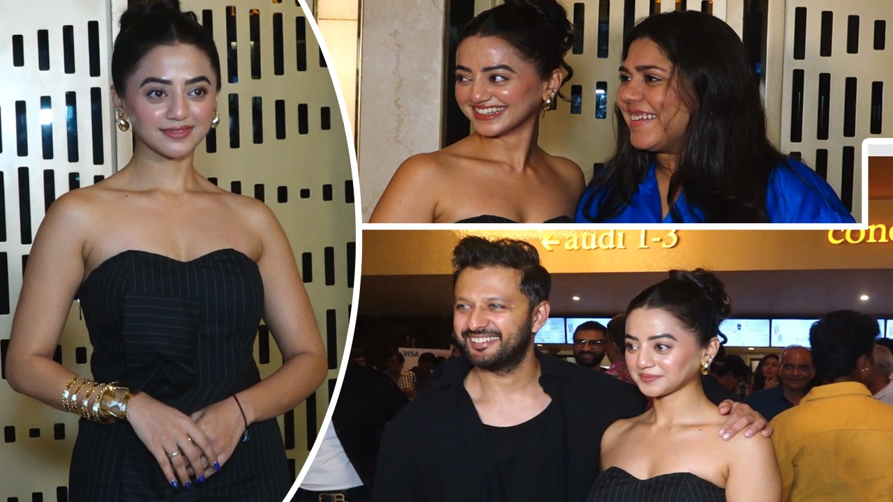 Surprise Screening: Helly Shah's Blissful Black Avatar - Gets Clicked With The Swagger Vatsal Sheth