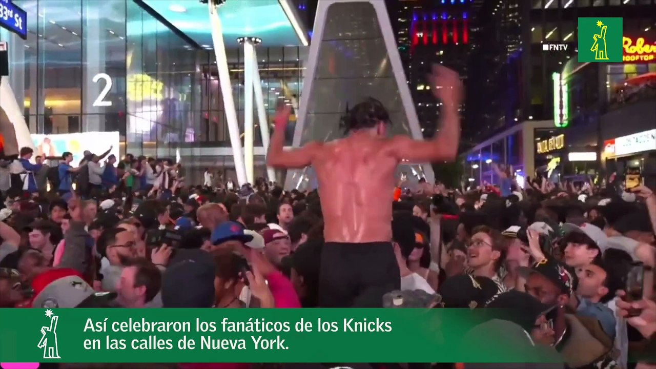 Así celebraron los fanáticos de los Knicks  en las calles de Nueva York.