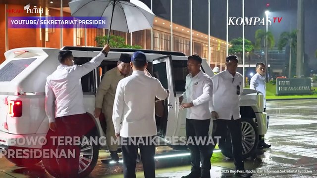 Detik-Detik Prabowo Naik Pesawat Kepresidenan Berangkat ke Thailand