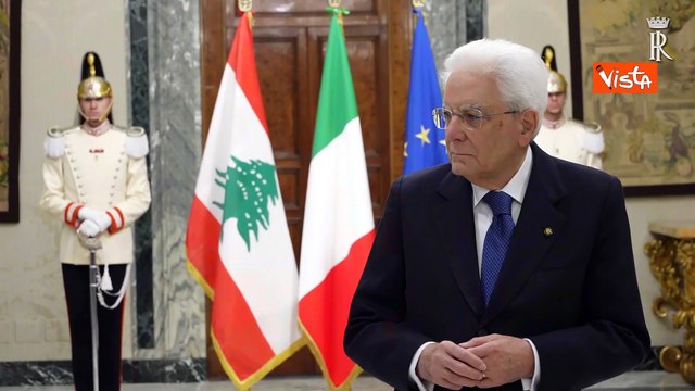 Mattarella riceve Presidente della Repubblica Libanese Joseph Aoune al Quirinale