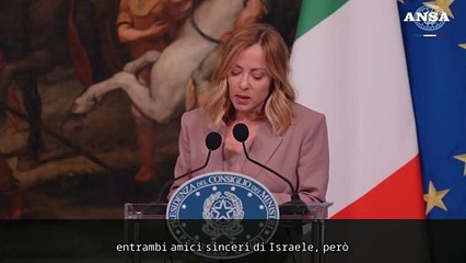 Meloni: "Amici di Israele ma non indifferenti al dramma di Gaza"