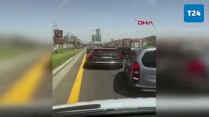 Düğün konvoyundakiler ambulansa yol vermedi; o anlar kamerada
