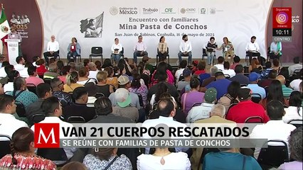 Sheinbaum informa hallazgo de 21 cuerpos en Pasta de Conchos