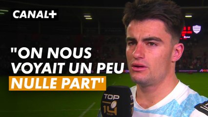 L'émotion de Nolann Le Garrec après la victoire du Racing à Toulouse