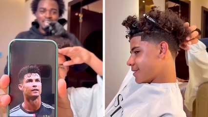 Cristiano Ronaldo Jr. pide un corte como CR7 y se vuelve viral