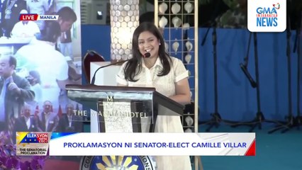 Opisyal nang naiproklama bilang senador si Senator-elect Camille Villar | Eleksyon 2025