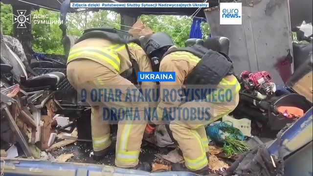 Wojna w Ukrainie: 9 osób zginęło po ataku rosyjskiego drona na autobus w obwodzie sumskim