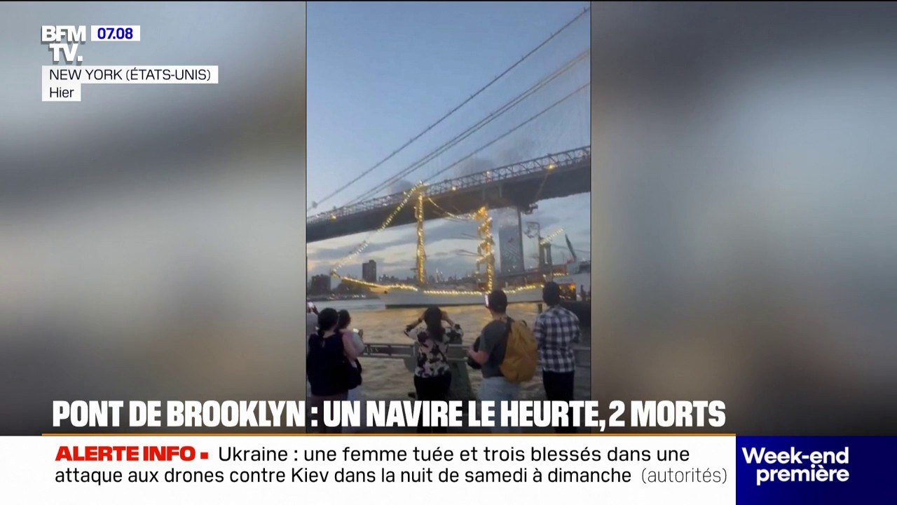 New York: un voilier de la marine mexicaine heurte le pont de Brooklyn faisant deux morts et une dizaine de blessés
