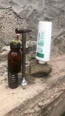 bullet fire in shampo bottle