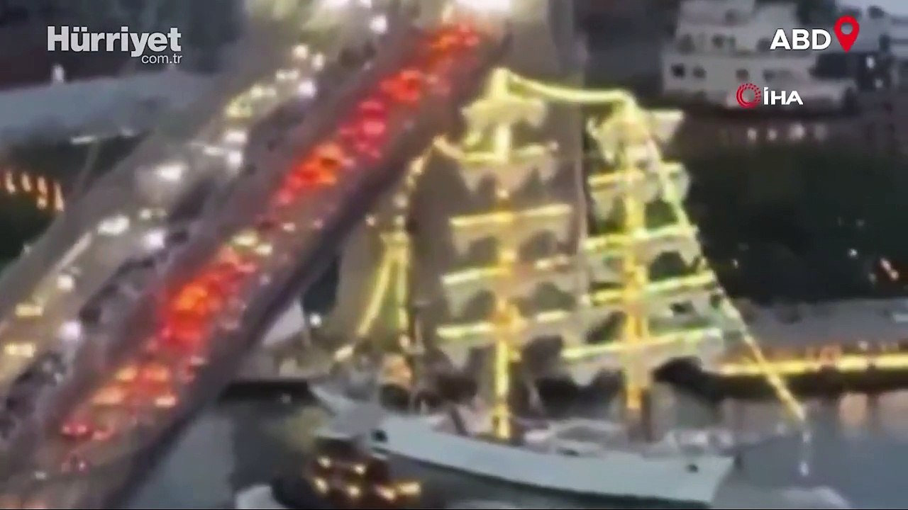 Meksika donanmasına ait gemi Brooklyn Köprüsü'ne çarptı! Ölü ve yaralılar var