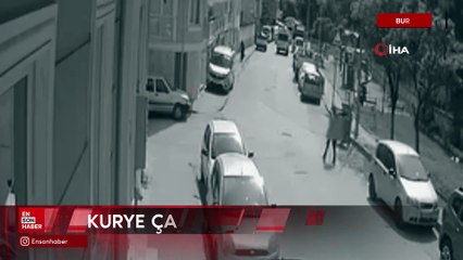 Bursa’da motosikletli kurye yayaya çarpıp kaçtı