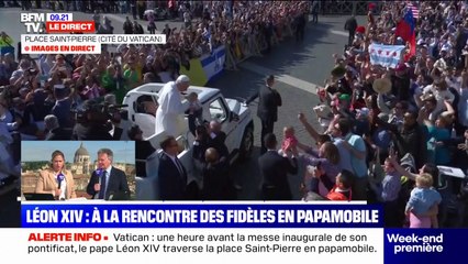 Messe inaugurale: Léon XIV s'arrête pour bénir des enfants sur la place Saint-Pierre