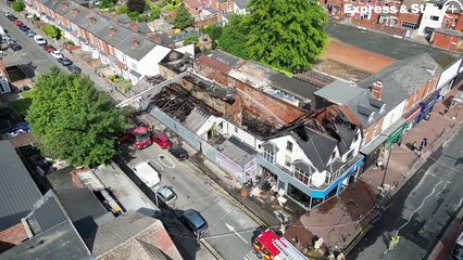 Scenes from the fire off Anderson Road, Smethwick.