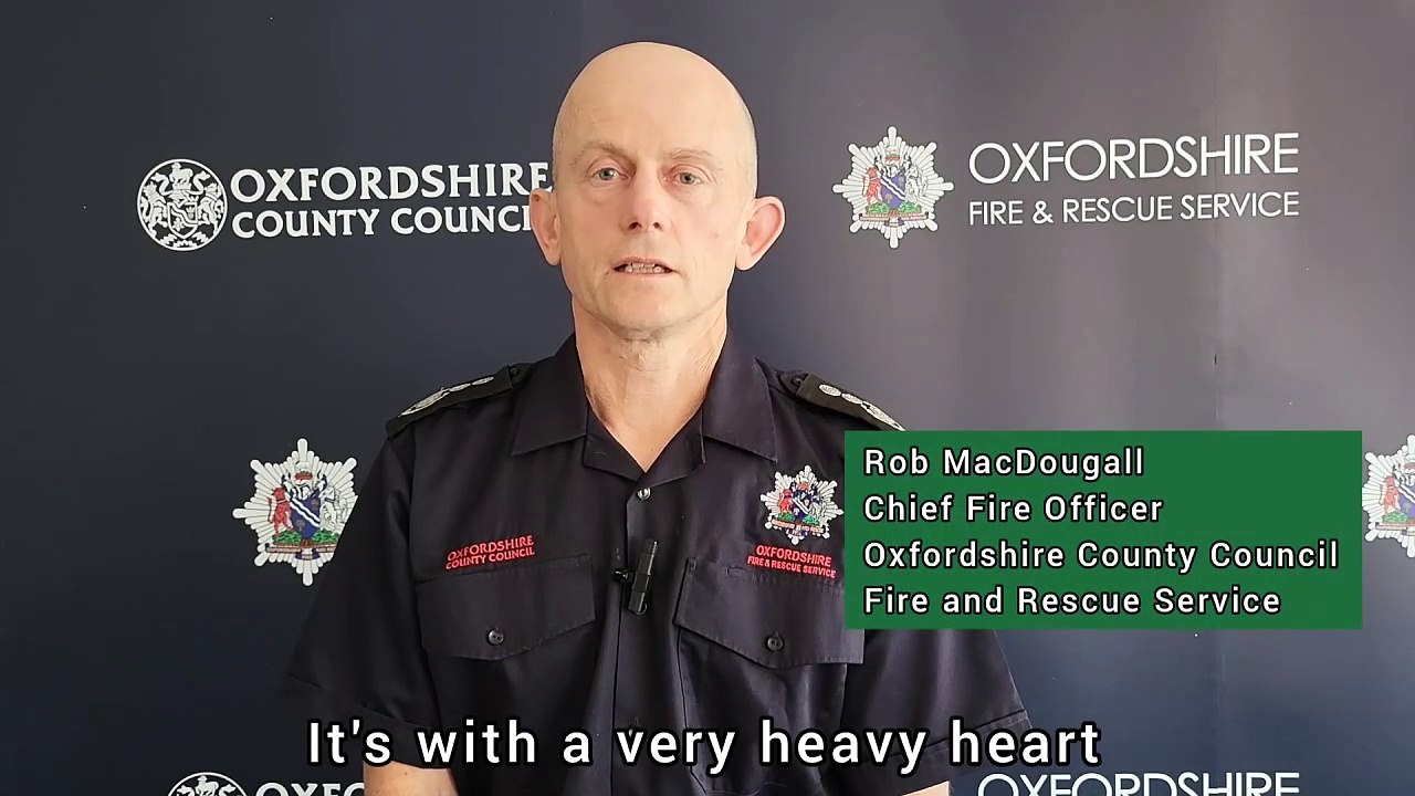 Rob Macdougall, Chief Fire Officer Oxfordshire, pays tribute to the officers who lost their lives