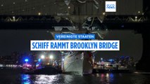 Mexikanisches Schiff rammt Brooklyn Bridge in New York