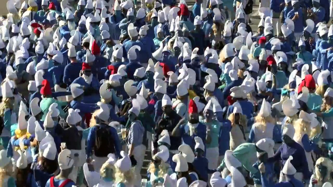 Französische Kleinstadt schlumpft den Weltrekord